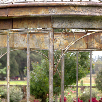 Park Hill Collection Garden Floral Aged Metal Gazebo Display Prop - EDX90088