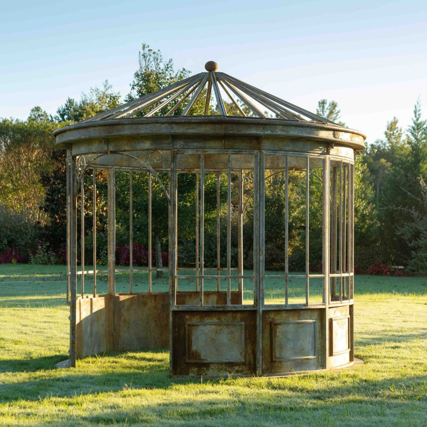 Park Hill Collection Garden Floral Aged Metal Gazebo Display Prop - EDX90088