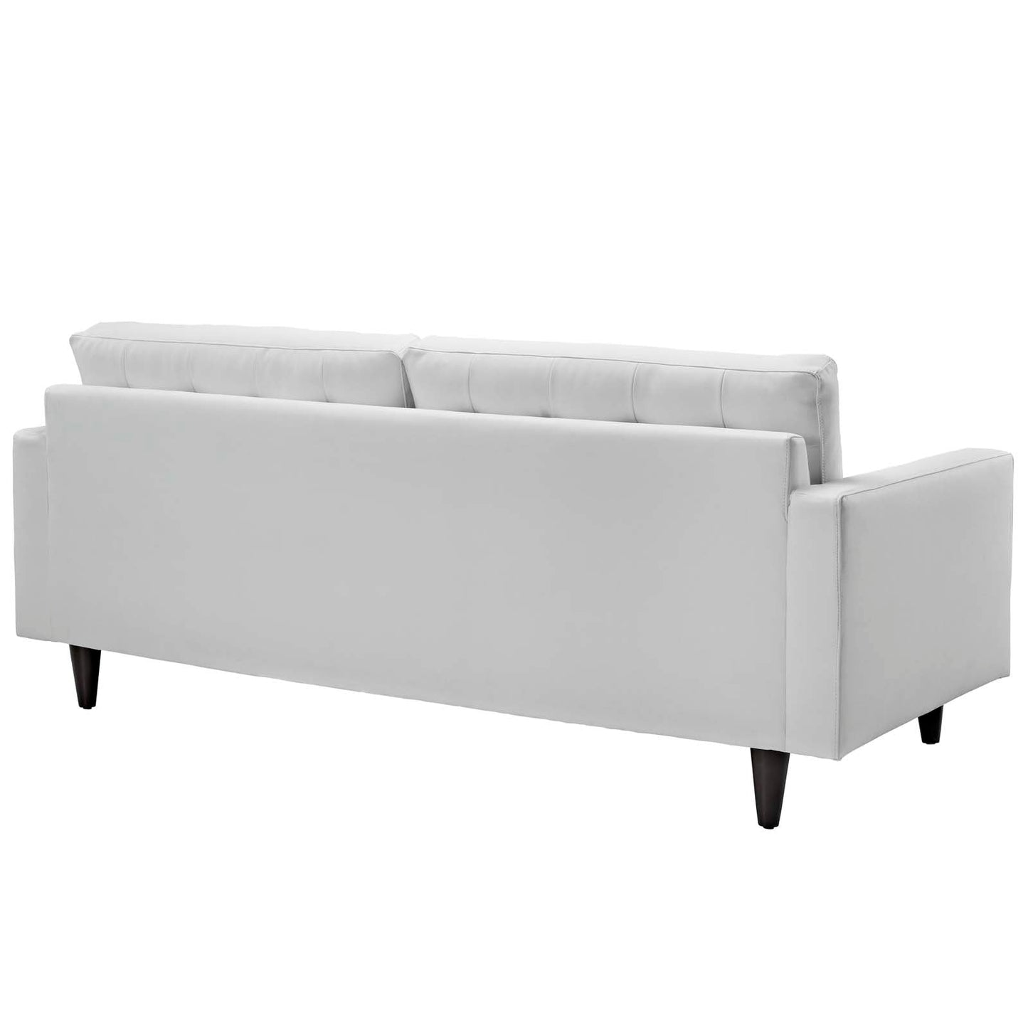 Modway Furniture Empress Bonded Leather Sofa - Plush, Deeply Tufted Design with Solid Wood Legs for Elegant Living Spaces - EEI-1010-BLK