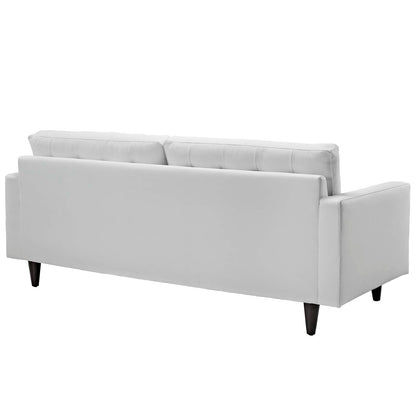 Modway Furniture Empress Bonded Leather Sofa - Plush, Deeply Tufted Design with Solid Wood Legs for Elegant Living Spaces - EEI-1010-BLK
