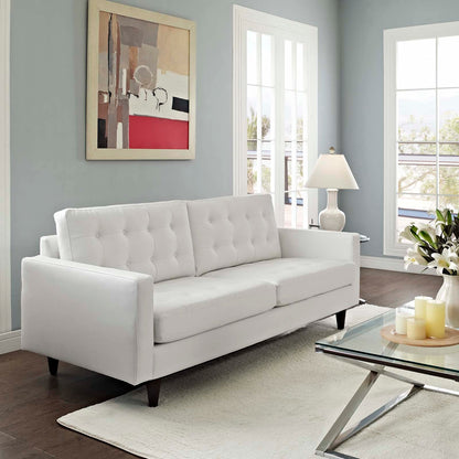 Modway Furniture Empress Bonded Leather Sofa - Plush, Deeply Tufted Design with Solid Wood Legs for Elegant Living Spaces - EEI-1010-BLK