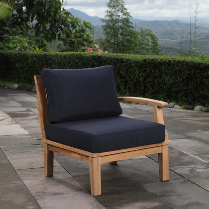 Modway Furniture Marina Outdoor Patio Teak Right-Facing Sofa - EEI-1149-NAT-NAV-SET