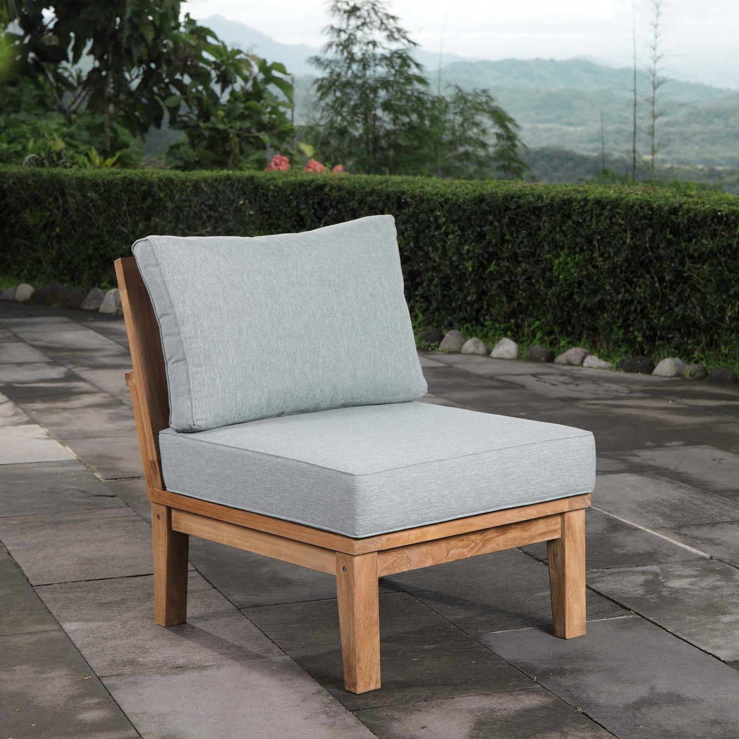 Modway Marina Armless Outdoor Patio Teak Sofa