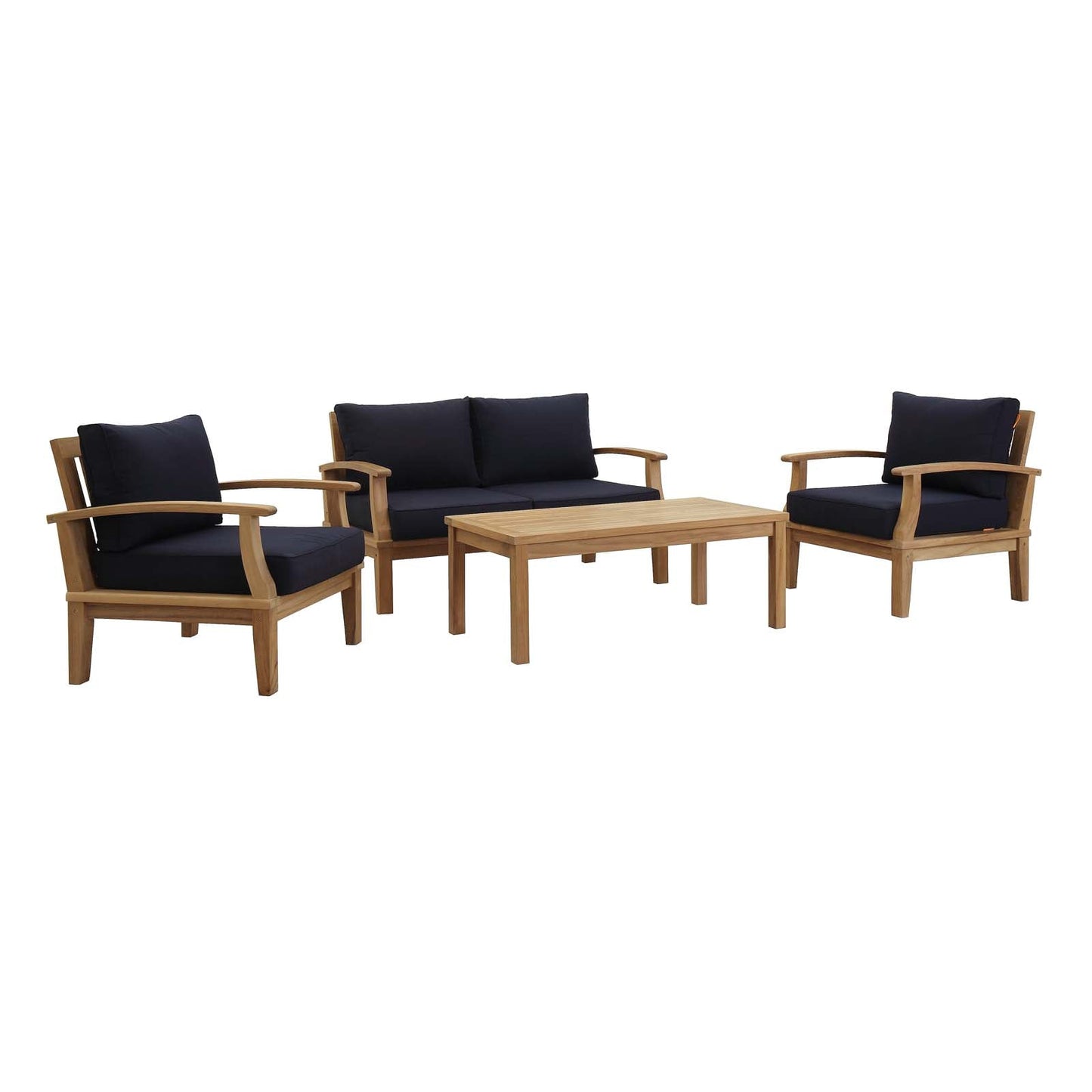 Modway Furniture Marina 4 Piece Outdoor Patio Teak Set by Modway – EEI-1469-NAT-GRY-SET