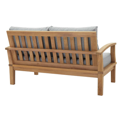 Modway Furniture Marina 5 Piece Outdoor Patio Teak Set by Modway – EEI-1472-NAT-GRY-SET