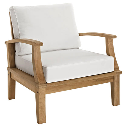 Modway Furniture Marina 3 Piece Outdoor Patio Teak Set – EEI-1487-NAT-GRY-SET