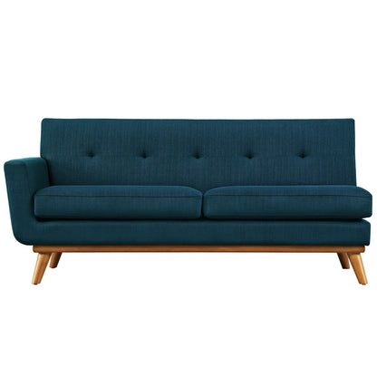 Modway Furniture Engage Left-Arm Upholstered Fabric Loveseat - Stylish Curved Design with Plush Cushions & Tufted Detail - EEI-1795-AZU