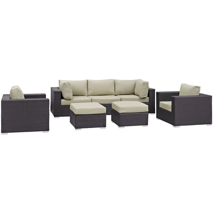 Modway Furniture Gather 7 Piece Outdoor Patio Sectional Set by Modway - EEI-1808-EXP-BEI-SET