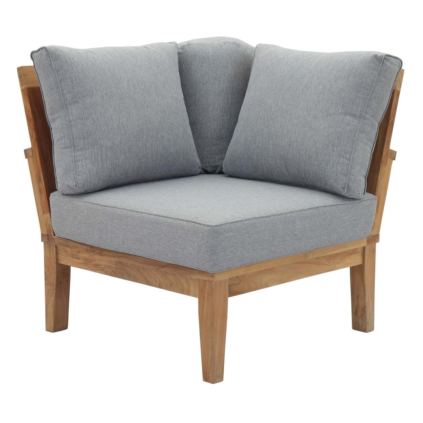 Modway Furniture Marina 3 Piece Outdoor Patio Teak Set by Modway - EEI-1820-NAT-GRY-SET