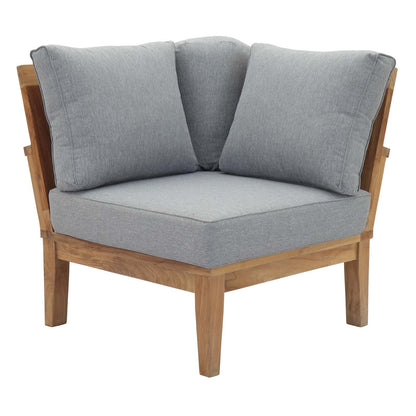 Modway Furniture Marina 3 Piece Outdoor Patio Teak Set by Modway - EEI-1820-NAT-GRY-SET