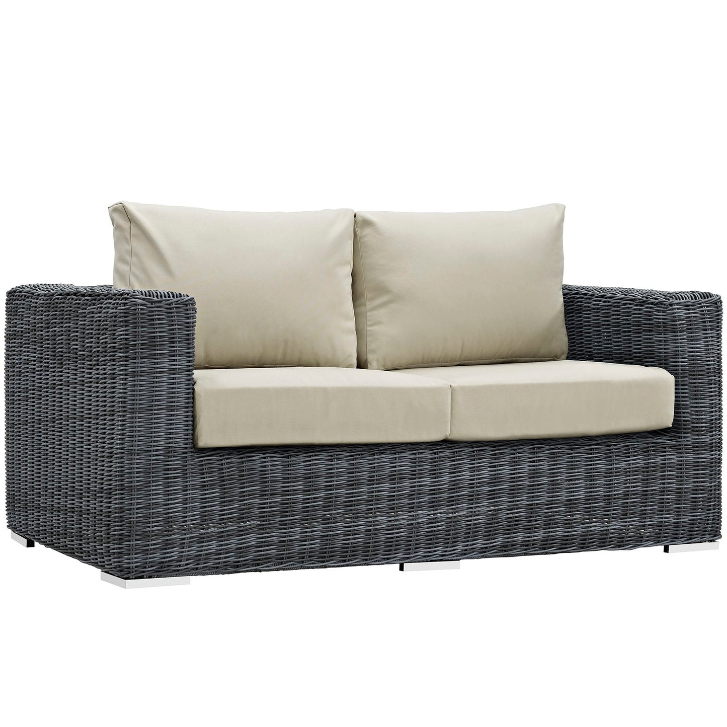 Modway Furniture Summon 5 Piece Outdoor Patio Sunbrella Sectional Set by Modway - EEI-1893-GRY-BEI-SET