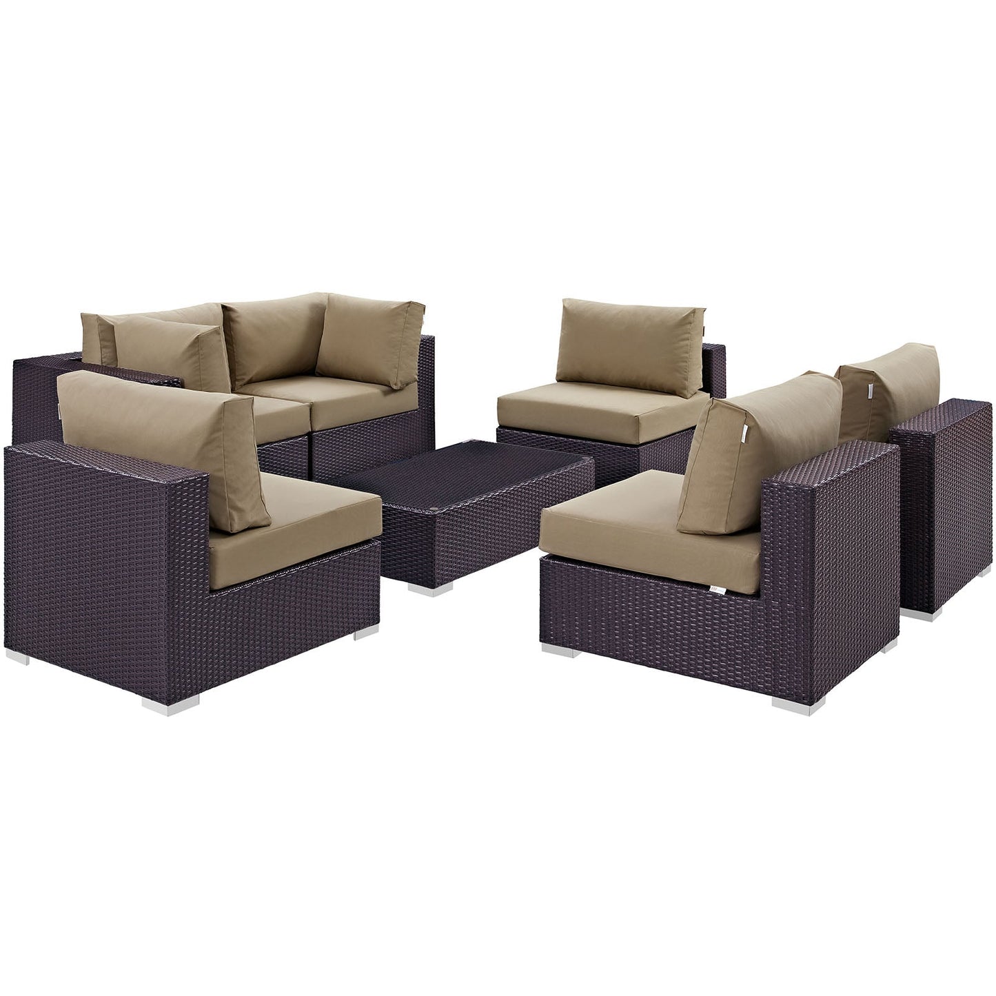 Modway Furniture Convene 7 Piece Outdoor Patio Sectional Set by Modway – EEI-2164-EXP-BEI-SET