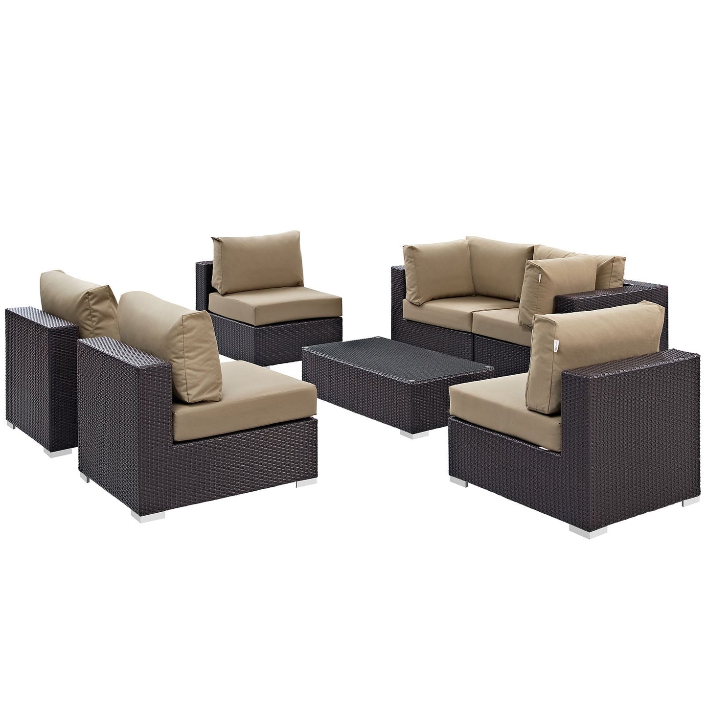 Modway Furniture Convene 7 Piece Outdoor Patio Sectional Set by Modway – EEI-2164-EXP-BEI-SET