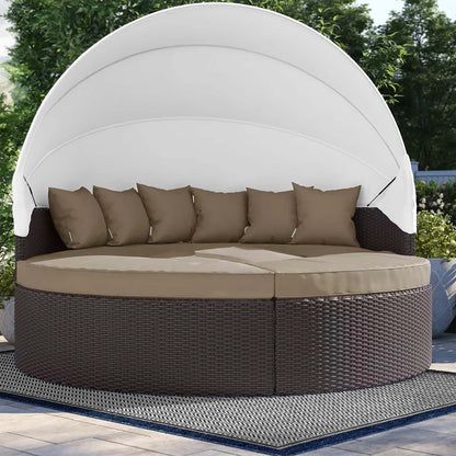 Modway Furniture Convene Wicker Rattan Outdoor Patio Canopy Sectional Daybed by Modway - EEI-2173-EXP-MOC-SET