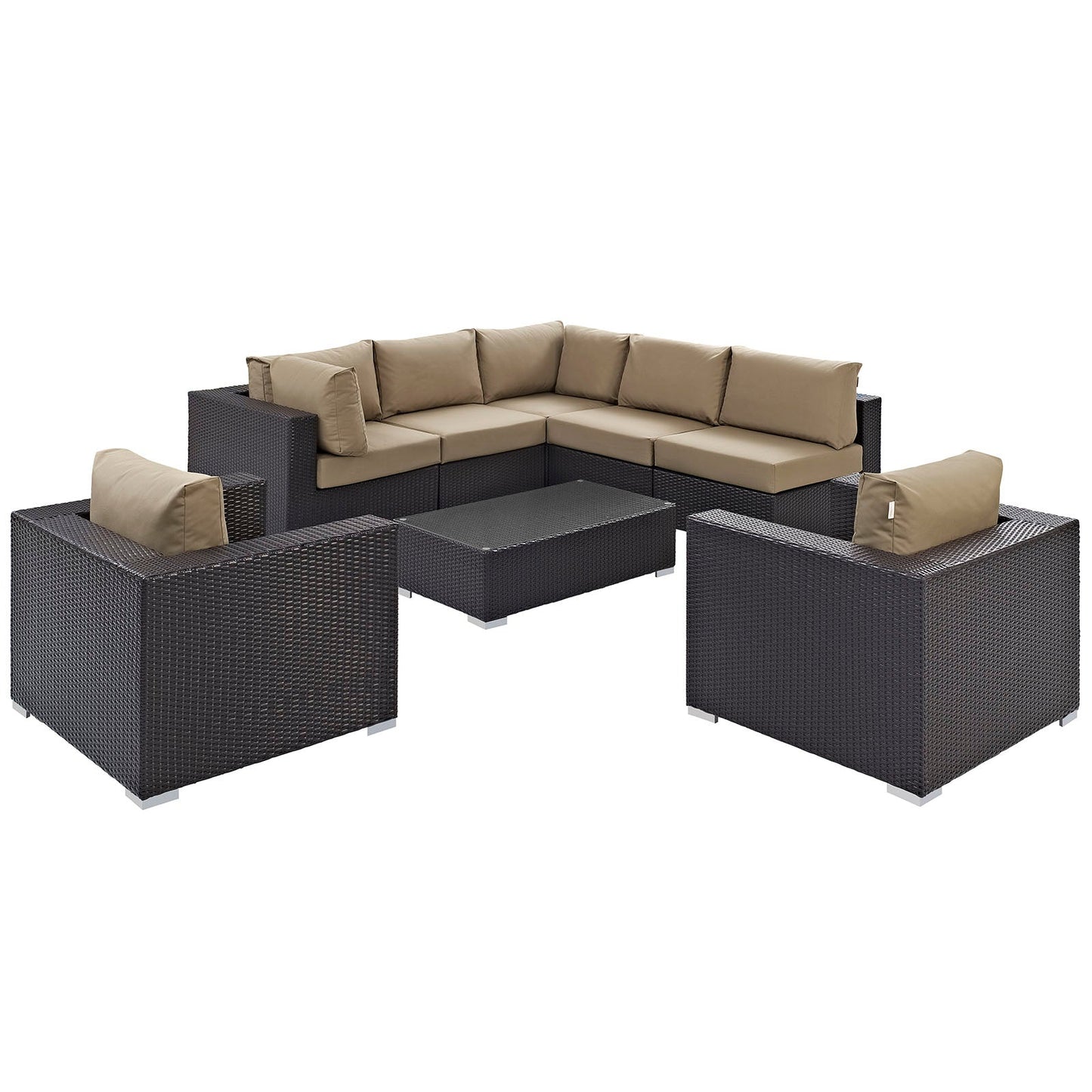 Modway Furniture Convene 8 Piece Outdoor Patio Sectional Set by Modway – EEI-2203-EXP-BEI-SET
