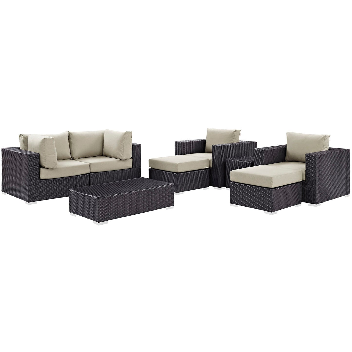 Modway Furniture Convene 8 Piece Outdoor Patio Sectional Set by Modway – EEI-2206-EXP-BEI-SET