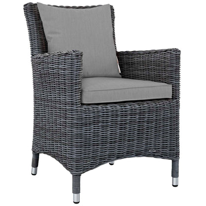 Modway Furniture Summon 2 Piece Outdoor Patio Sunbrella Dining Set - EEI-2313-GRY-BEI-SET