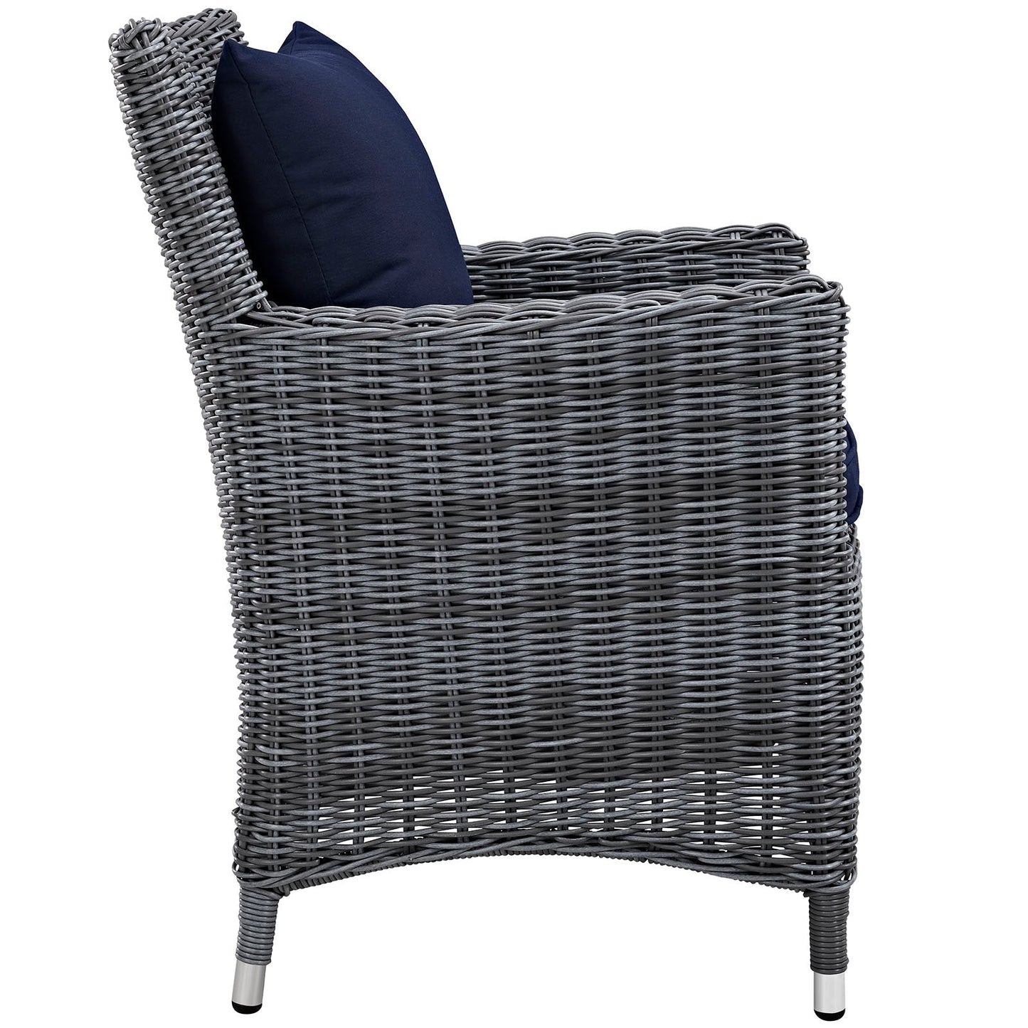 Modway Furniture Summon 2 Piece Outdoor Patio Sunbrella Dining Set - EEI-2313-GRY-BEI-SET