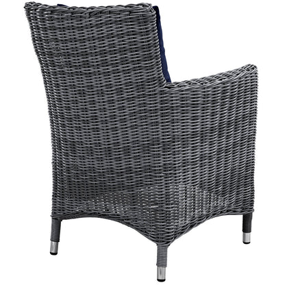 Modway Furniture Summon 2 Piece Outdoor Patio Sunbrella Dining Set - EEI-2313-GRY-BEI-SET