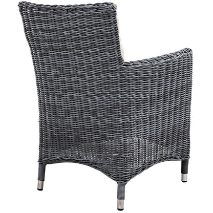 Modway Furniture Summon 4 Piece Outdoor Patio Sunbrella Dining Set - EEI-2314-GRY-BEI-SET