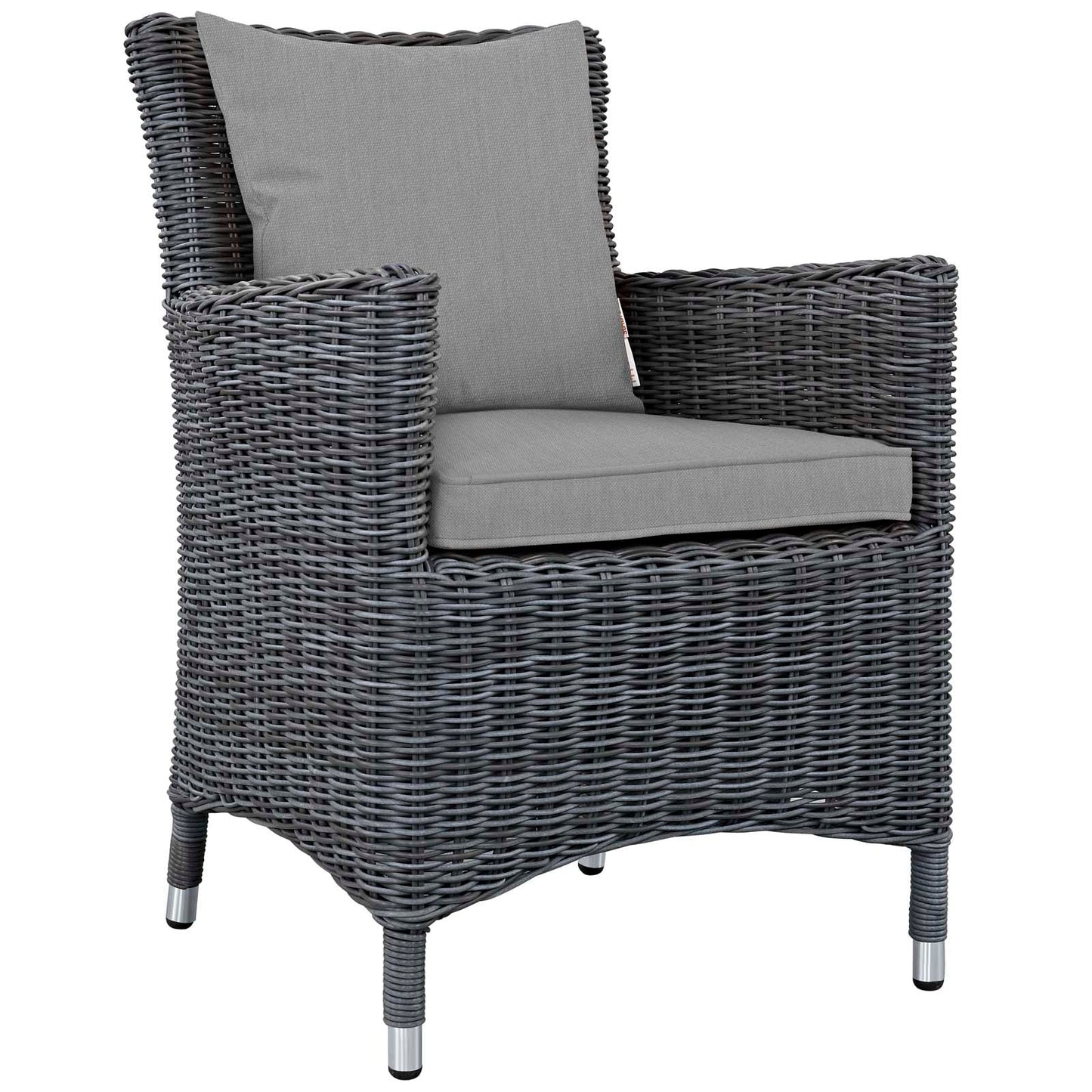 Modway Furniture Summon 4 Piece Outdoor Patio Sunbrella Dining Set - EEI-2314-GRY-BEI-SET