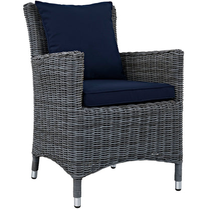 Modway Furniture Summon 4 Piece Outdoor Patio Sunbrella Dining Set - EEI-2314-GRY-BEI-SET