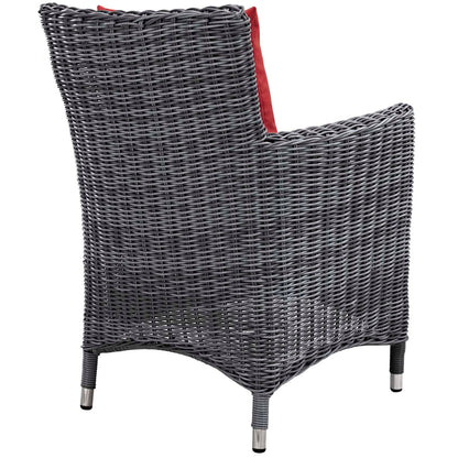 Modway Furniture Summon 4 Piece Outdoor Patio Sunbrella Dining Set - EEI-2314-GRY-BEI-SET