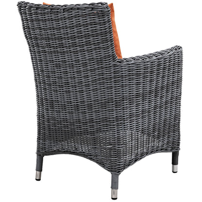 Modway Furniture Summon 4 Piece Outdoor Patio Sunbrella Dining Set - EEI-2314-GRY-BEI-SET