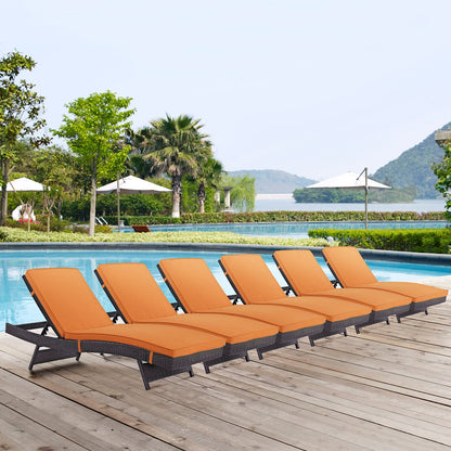 Modway Furniture Convene Chaise Outdoor Patio Set of 6 by Modway - EEI-2430-EXP-ORA-SET