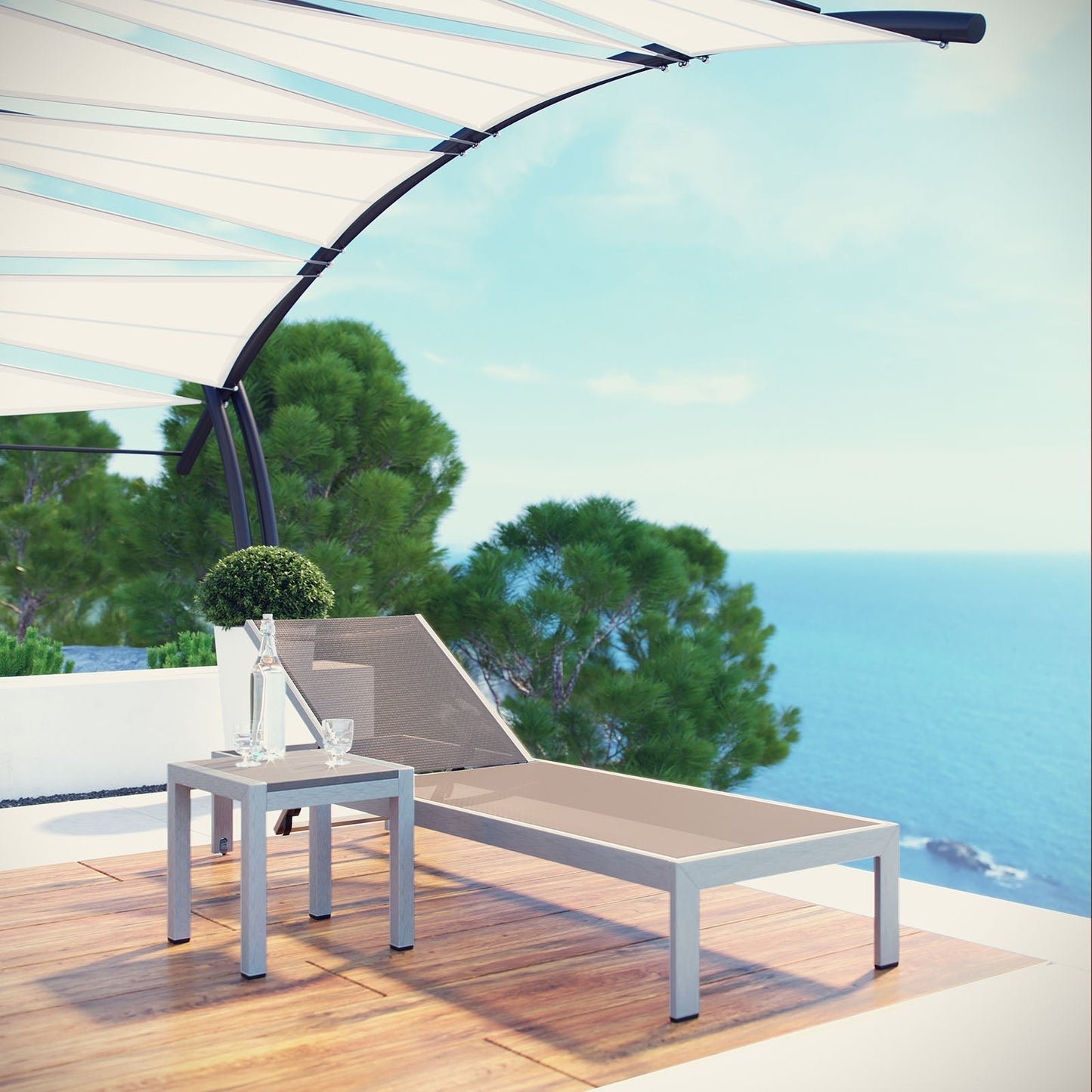 Modway Shore 2 Piece Outdoor Patio Aluminum Set – EEI-2470
