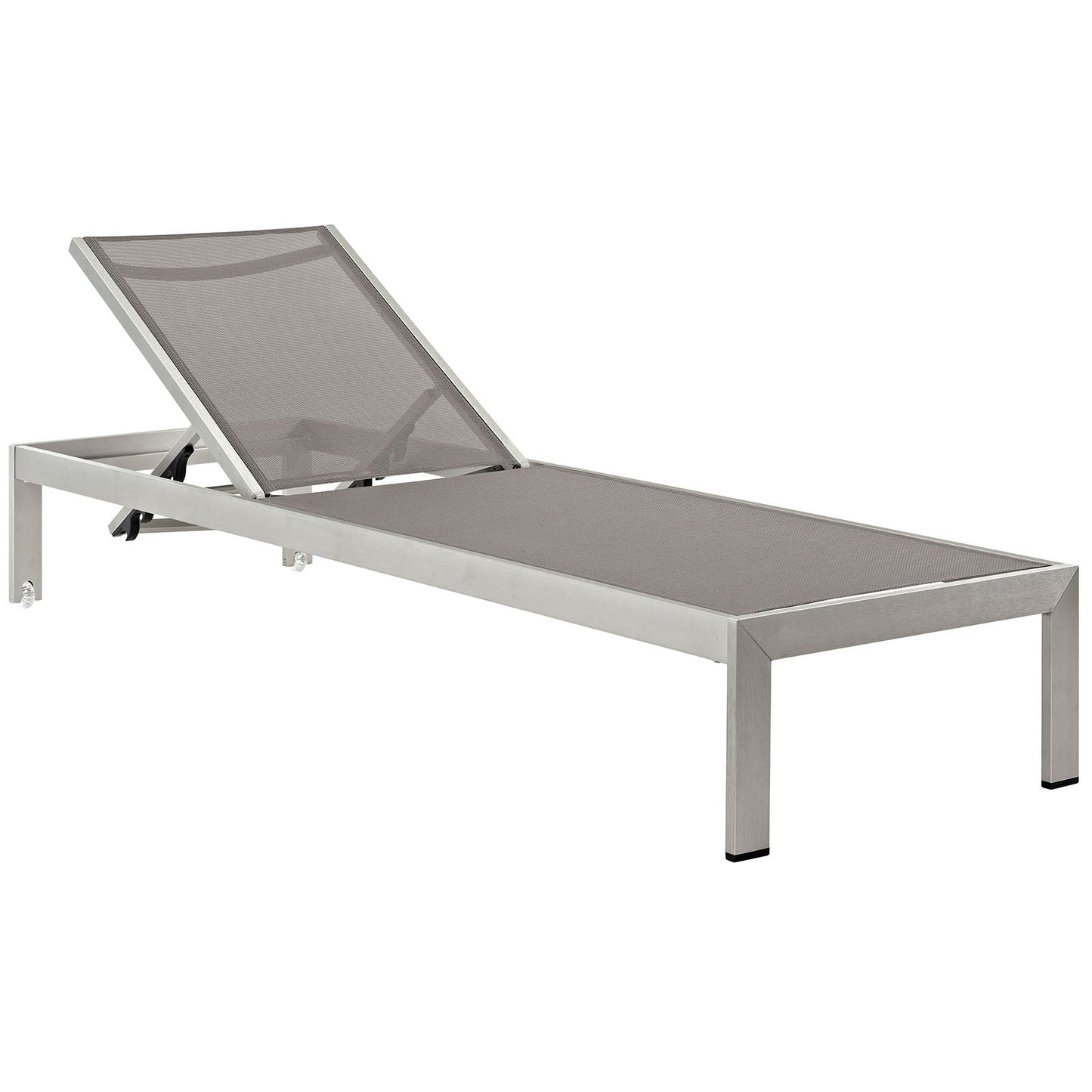 Modway Furniture Shore Chaise Outdoor Patio Aluminum Set of 4 – EEI-2473-SLV-BLK-SET