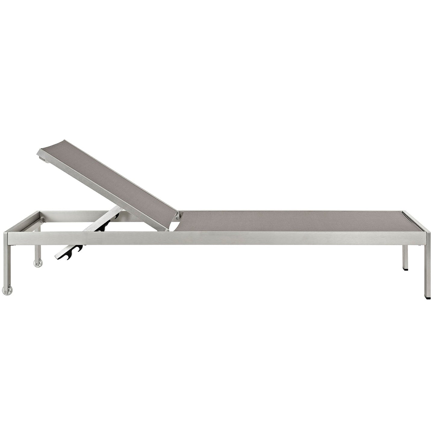 Modway Furniture Shore Chaise Outdoor Patio Aluminum Set of 4 – EEI-2473-SLV-BLK-SET