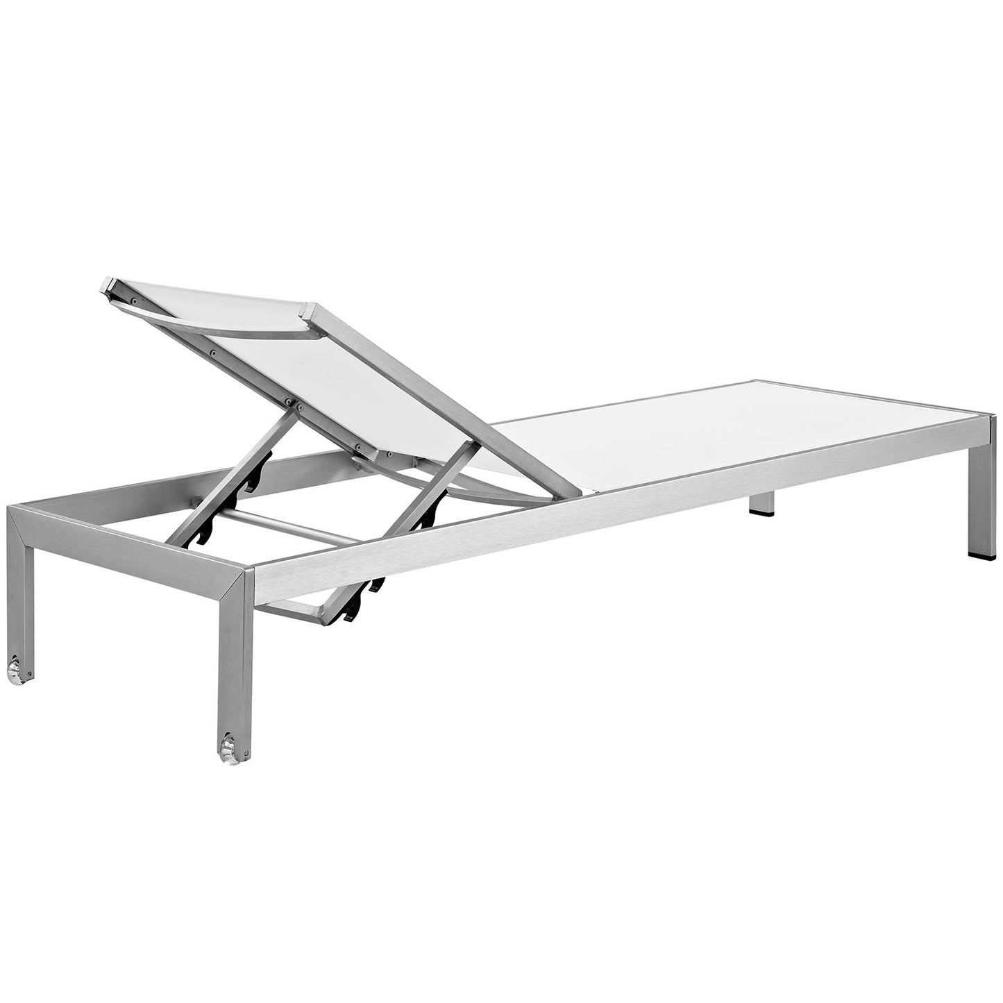 Modway Furniture Shore Chaise Outdoor Patio Aluminum Set of 4 – EEI-2473-SLV-BLK-SET