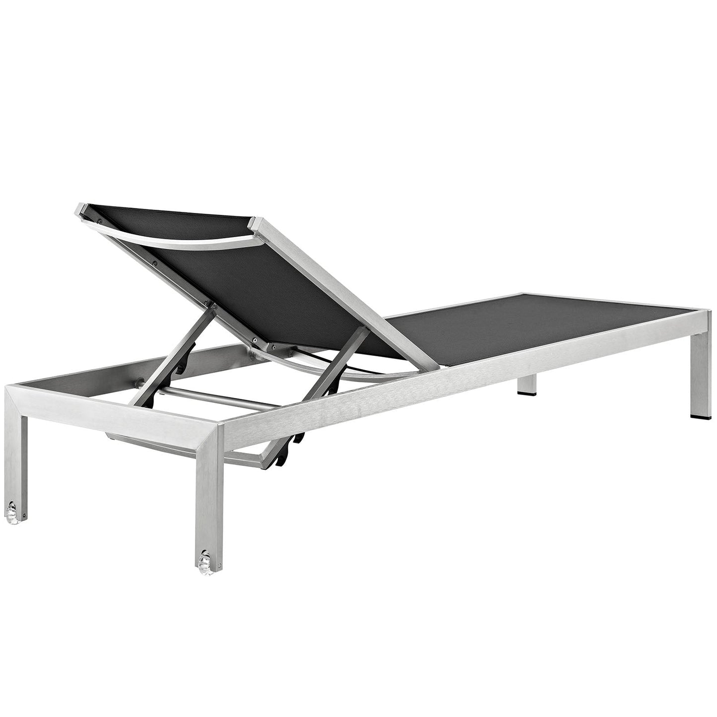 Modway Furniture Shore Chaise Outdoor Patio Aluminum Set of 6 – EEI-2474-SLV-BLK-SET