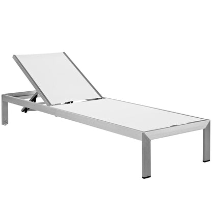 Modway Furniture Shore Chaise Outdoor Patio Aluminum Set of 6 – EEI-2474-SLV-BLK-SET