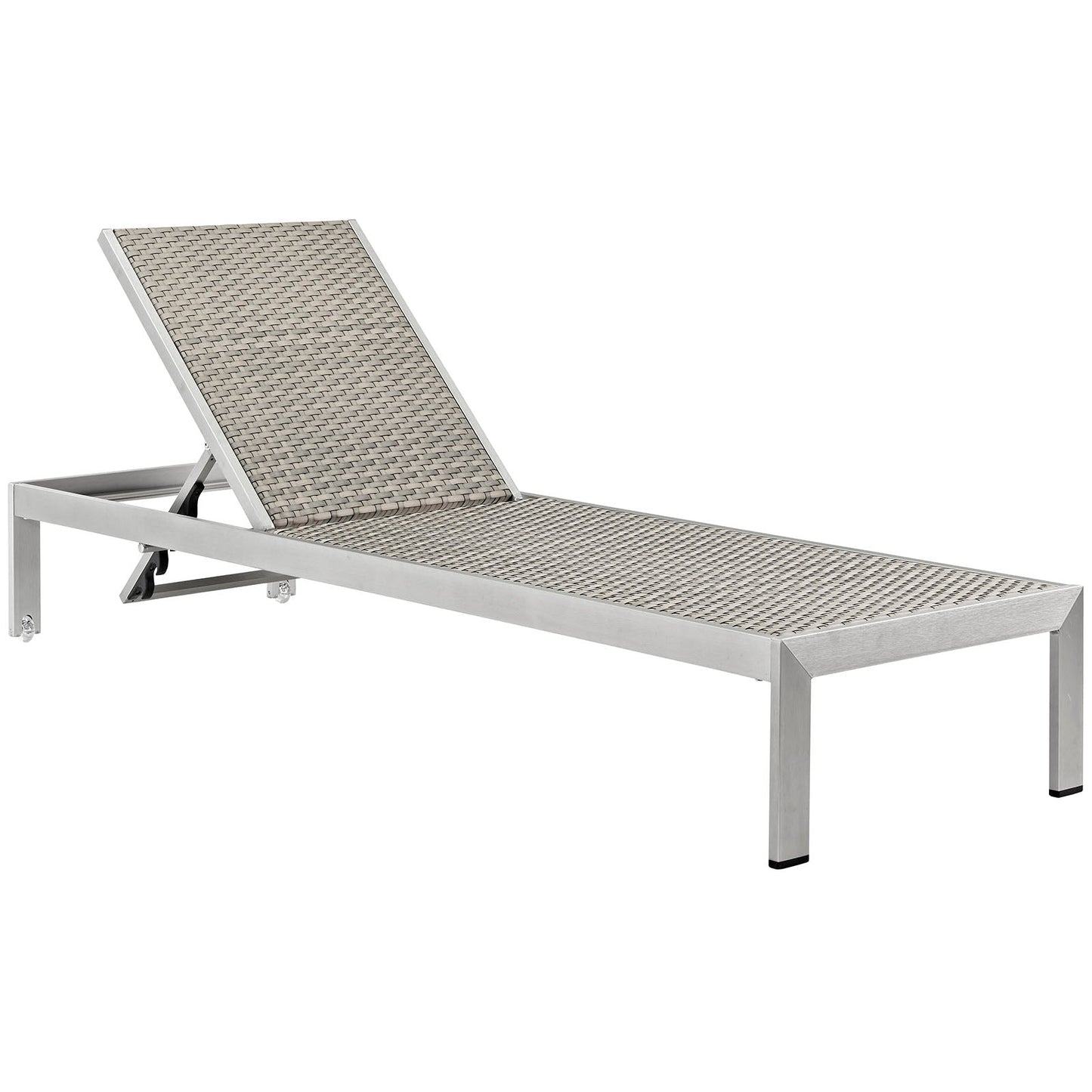 Modway Furniture Shore Chaise Outdoor Patio Aluminum Set of 6 – EEI-2479-SLV-GRY-SET