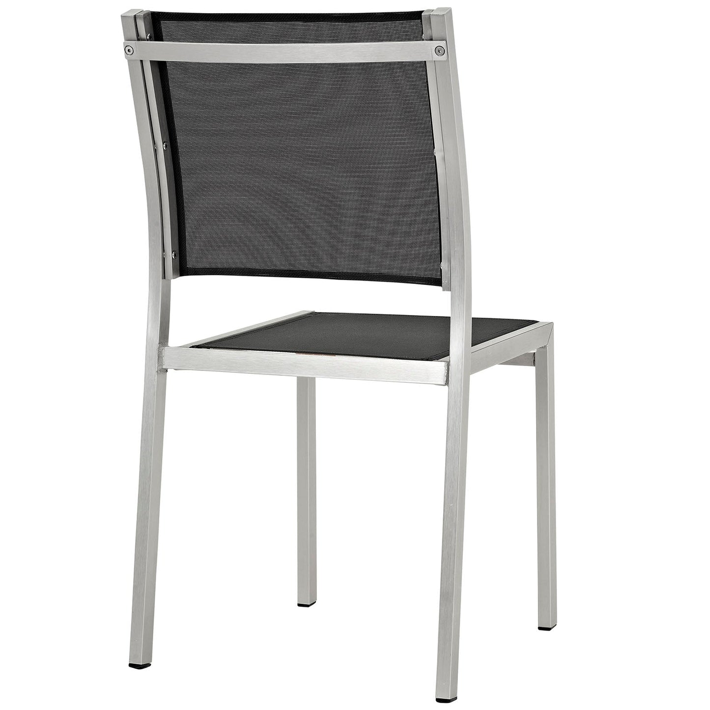 Modway Furniture Shore 5 Piece Outdoor Patio Aluminum Dining Set – EEI-2482-SLV-BLK-SET