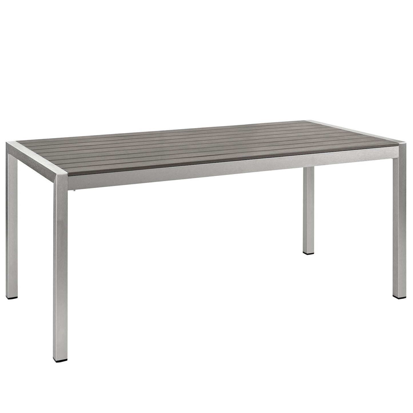 Modway Furniture Shore 5 Piece Outdoor Patio Aluminum Dining Set – EEI-2482-SLV-BLK-SET
