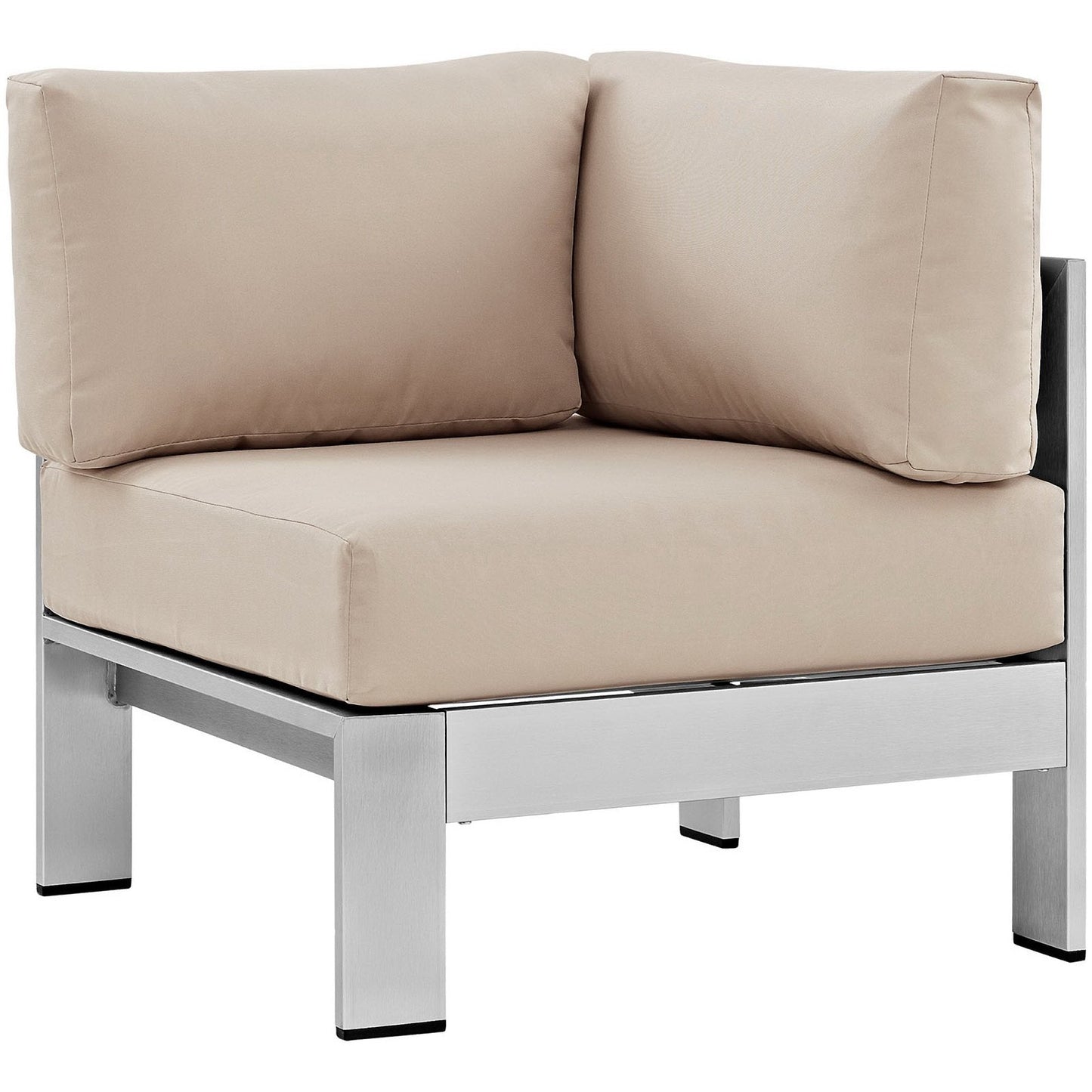 Modway Furniture Shore 6 Piece Outdoor Aluminum Sectional Sofa Set by Modway - EEI-2558-SLV-GRY