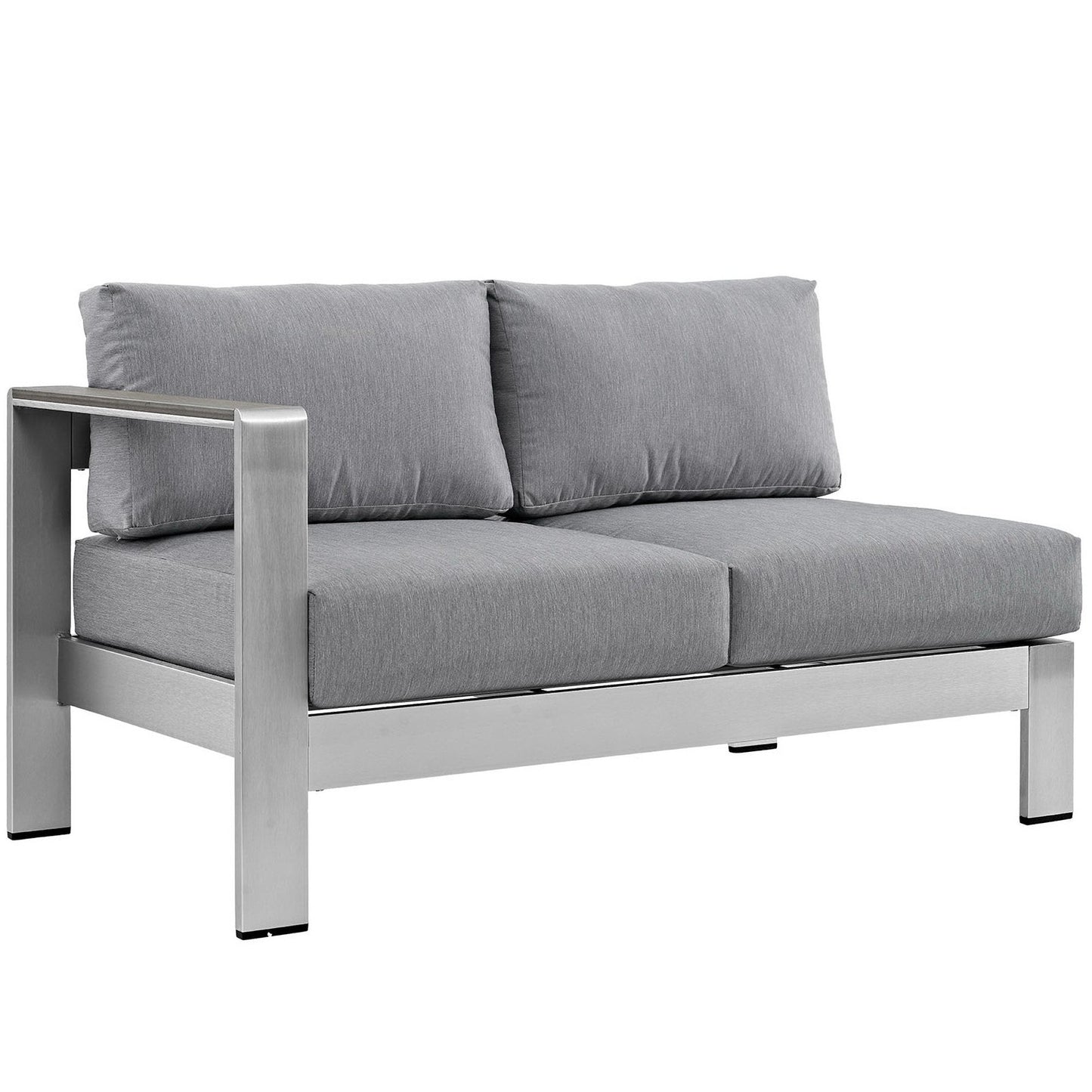 Modway Furniture Shore 6 Piece Outdoor Aluminum Sectional Sofa Set by Modway - EEI-2558-SLV-GRY