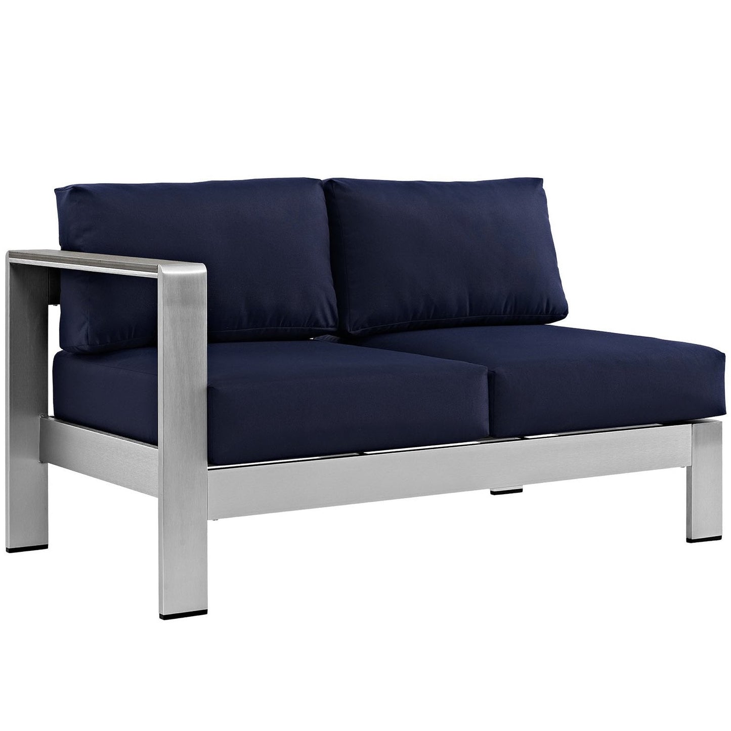 Modway Furniture Shore 6 Piece Outdoor Aluminum Sectional Sofa Set by Modway - EEI-2558-SLV-GRY