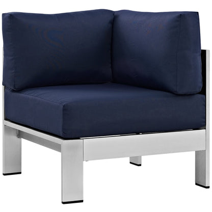 Modway Furniture Shore 6 Piece Outdoor Aluminum Sectional Sofa Set by Modway - EEI-2558-SLV-GRY