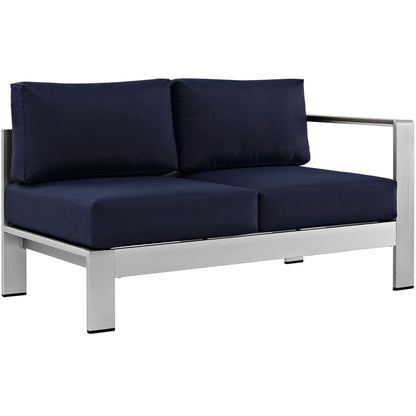 Modway Furniture Shore 5 Piece Outdoor Aluminum Sectional Sofa Set by Modway - EEI-2560-SLV-GRY