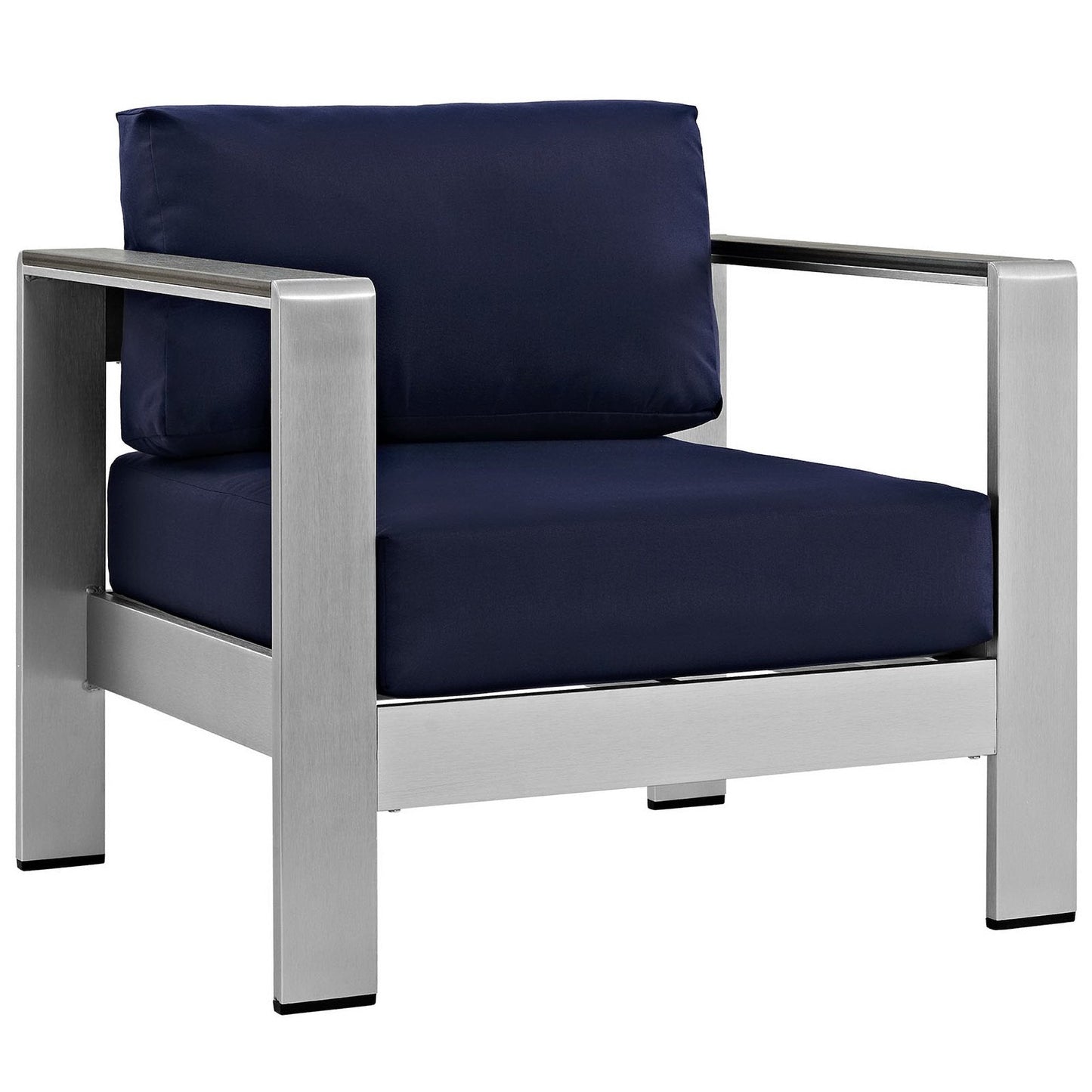 Modway Furniture Shore 5 Piece Outdoor Aluminum Sectional Sofa Set by Modway - EEI-2560-SLV-GRY