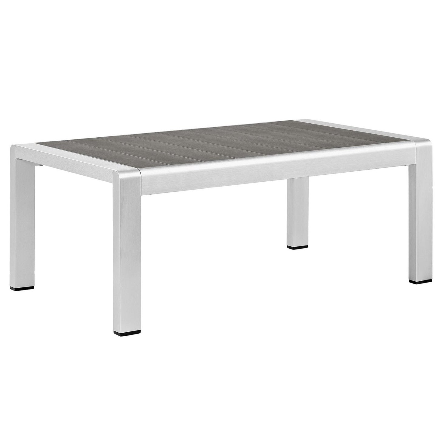 Modway Furniture Shore 5 Piece Outdoor Aluminum Sectional Sofa Set by Modway - EEI-2560-SLV-GRY