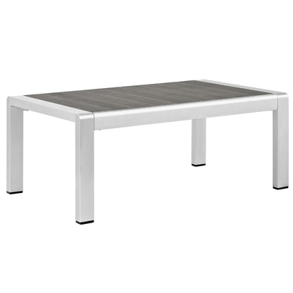 Modway Furniture Shore 5 Piece Outdoor Aluminum Sectional Sofa Set by Modway - EEI-2560-SLV-GRY