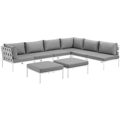 Modway Furniture Harmony 8 Piece Outdoor Patio Aluminum Sectional Sofa Set by Modway – EEI-2624