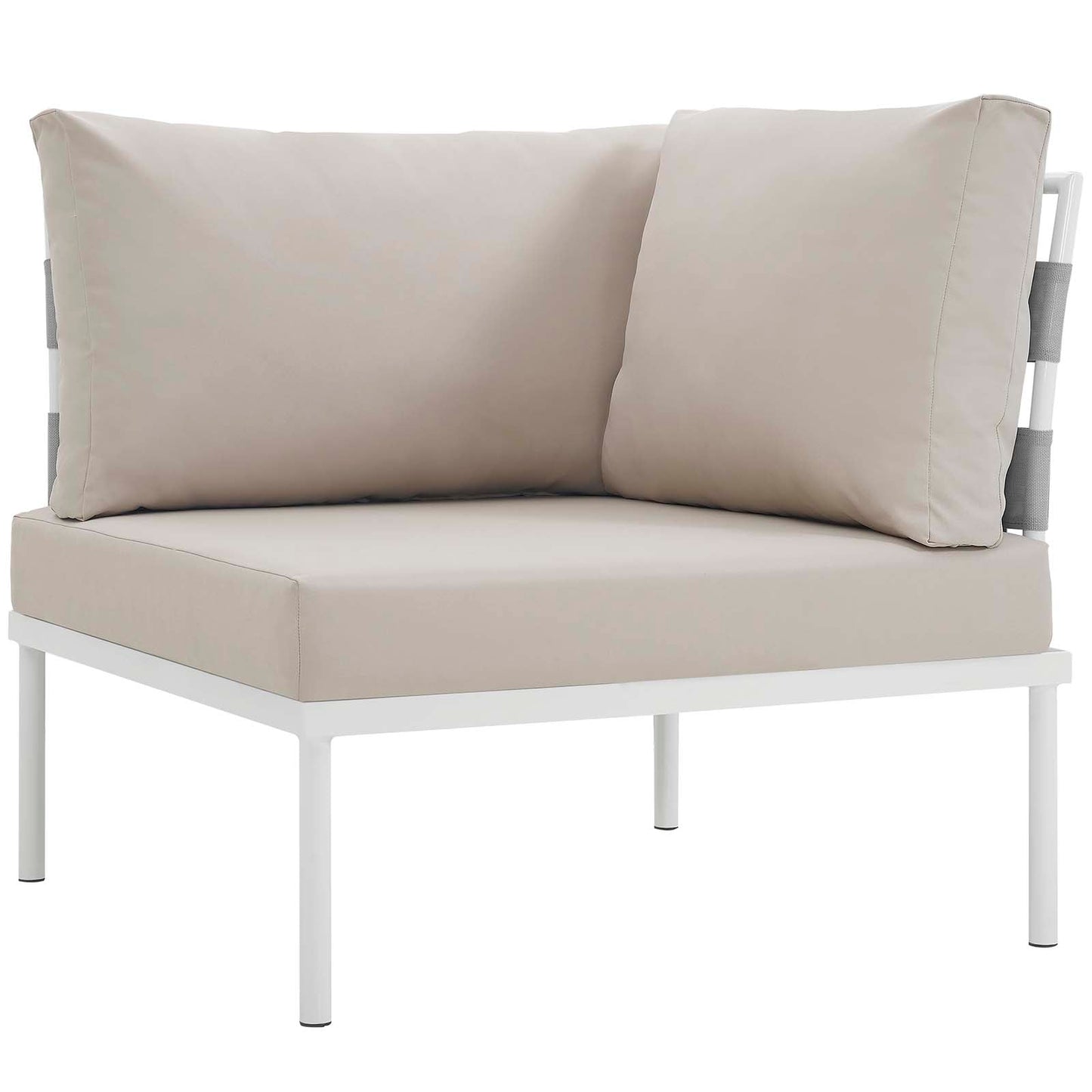 Modway Furniture Harmony 6 Piece Outdoor Patio Aluminum Sectional Sofa Set by Modway - EEI-2627-WHI-BEI-SET