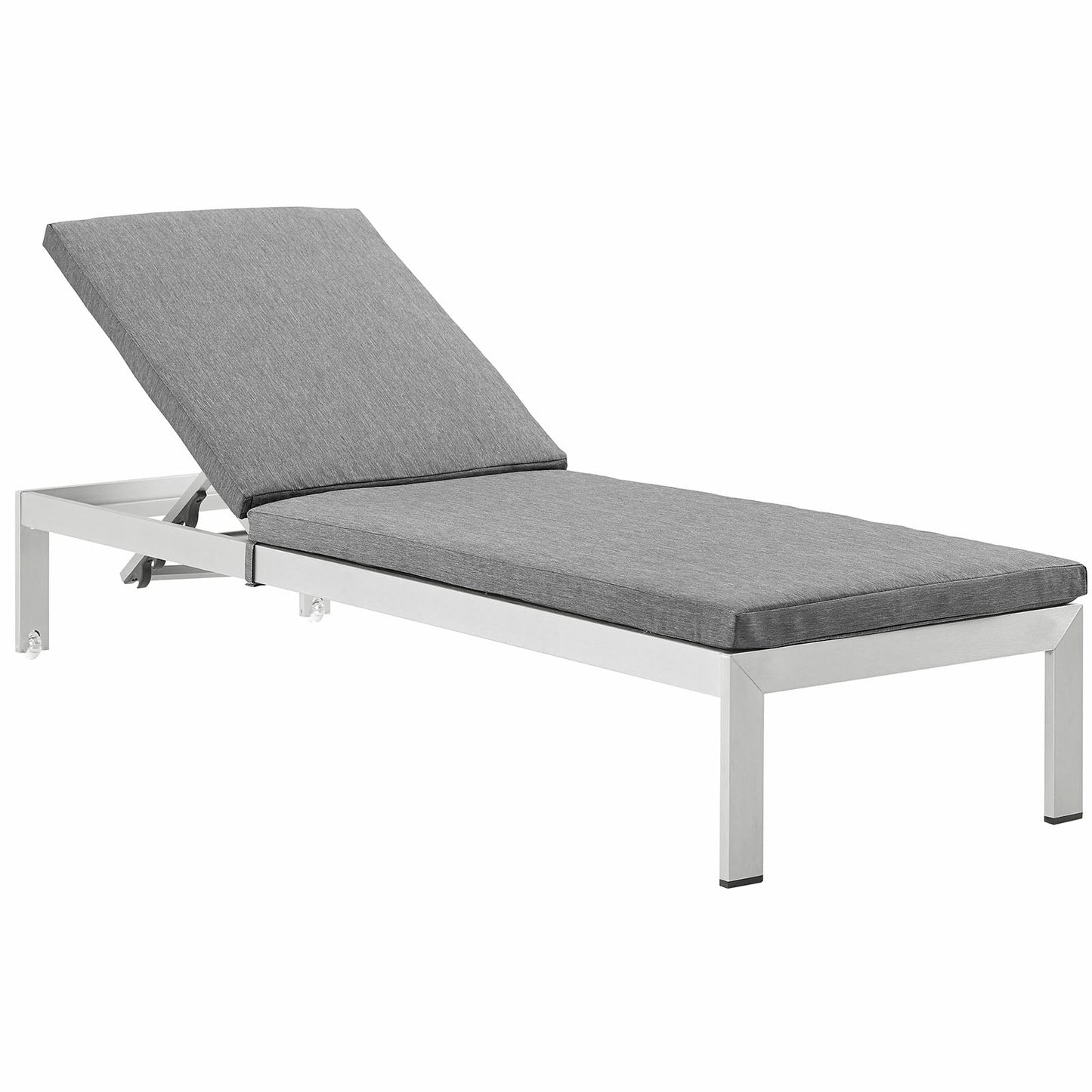 Modway Shore Outdoor Patio Aluminum Chaise with Cushions
