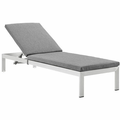 Modway Shore Outdoor Patio Aluminum Chaise with Cushions
